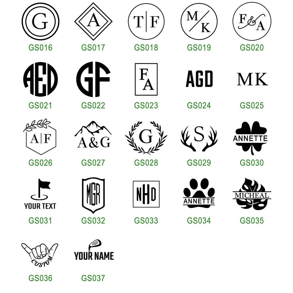 Custom monogram and logo design options for personalized golf ball holder