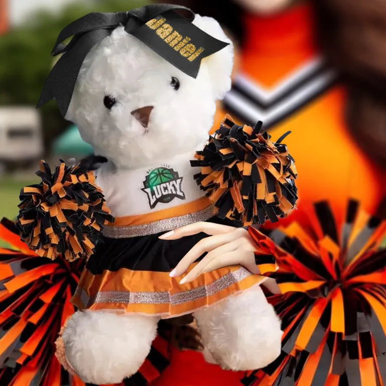 Personalized Cheerleading Plush Bear | Custom Cheer Teddy | School Spirit Gift for Cheerleaders, Girls, Daughters, Nieces & Coaches - Belbren