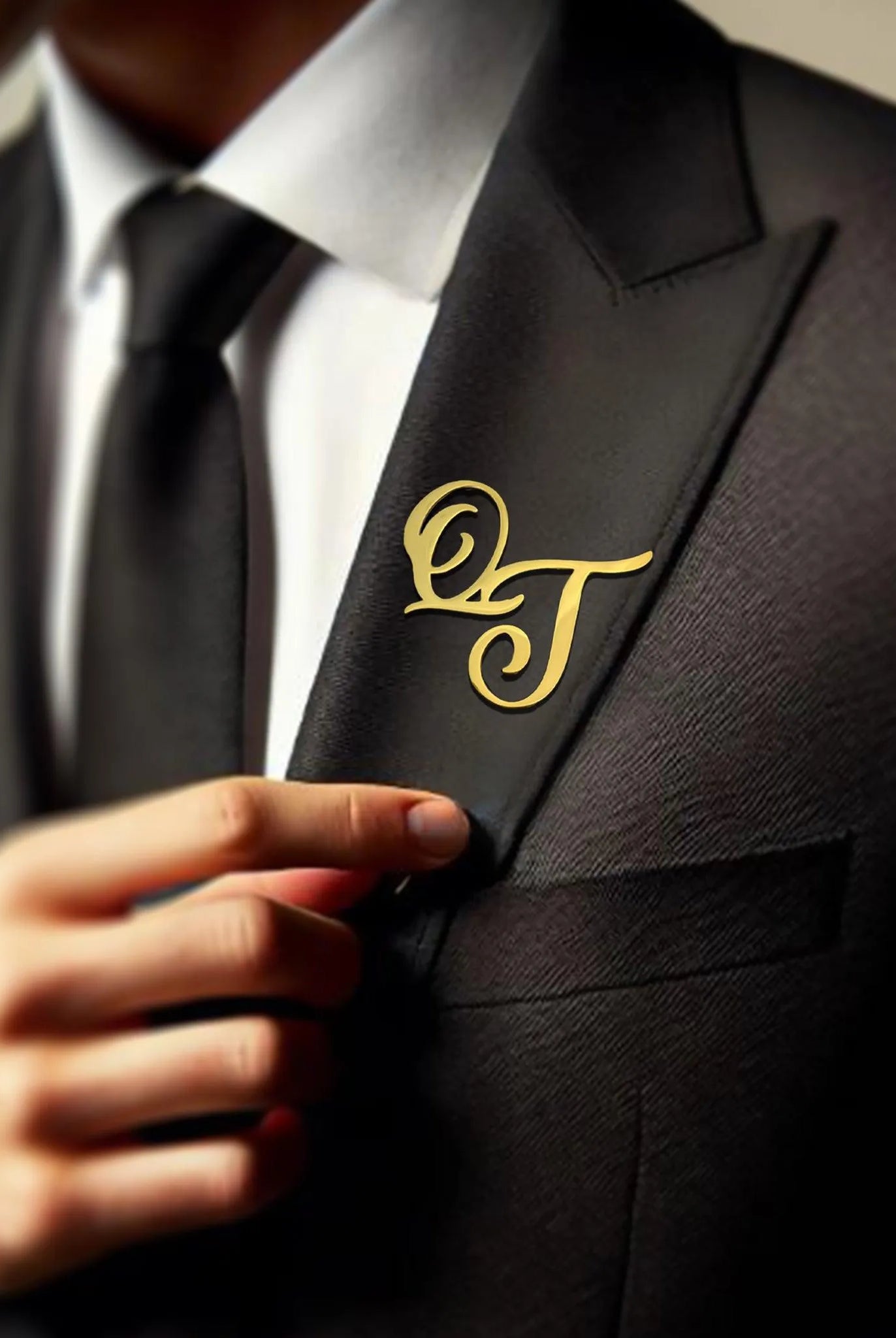 Custom Initial Lapel Pins – Personalized Elegant Lapel Pin for Men – Perfect Gift for Weddings, Grooms, and Special Occasions - Belbren