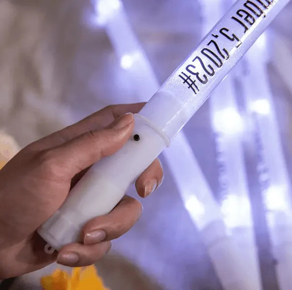 Custom LED Wedding Ribbon Wands - Personalized Light-Up Party Favors for Weddings, Events, and Photoshoots - Belbren