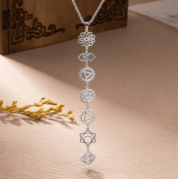 Dainty 7 Chakra Pendant Necklace - Spiritual Energy Jewelry, Healing Necklace, Perfect Gift for Yoga/Reiki and Boho Lovers - Belbren