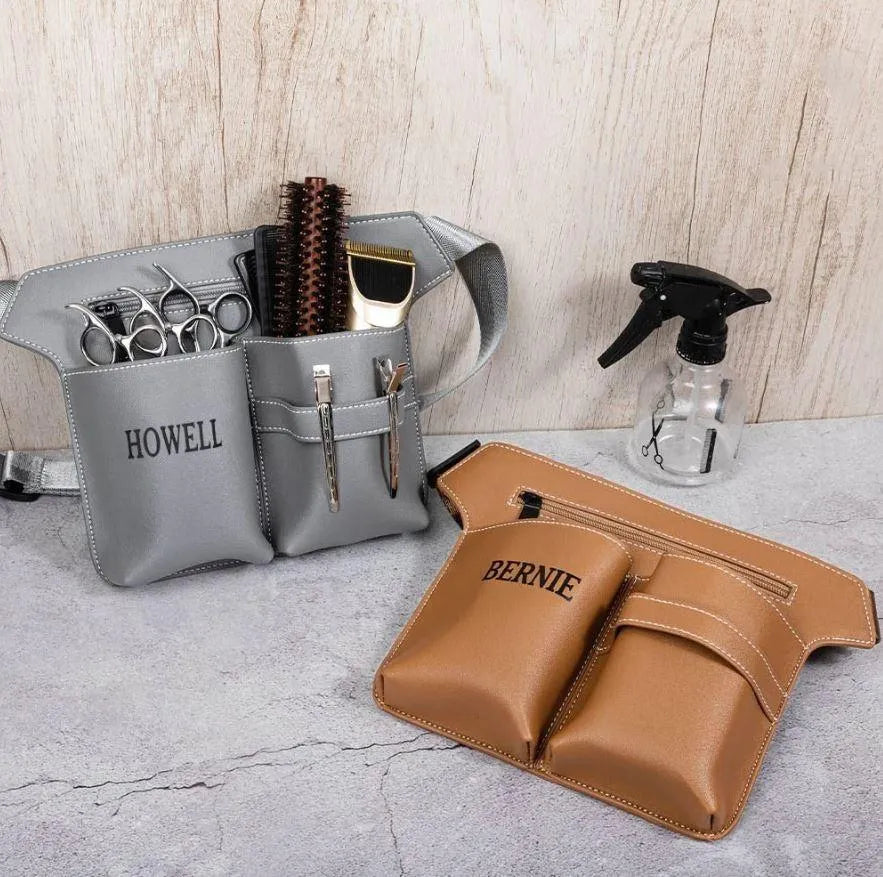 Custom Hairdresser Tool Belt Bag | Personalized Leather Scissor Pouch for Barbers - Belbren