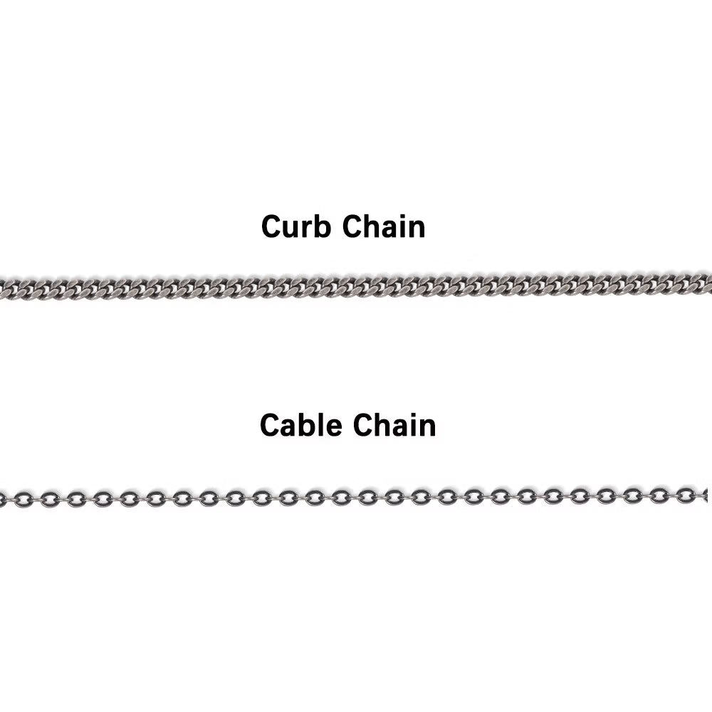 Curb chain and cable chain options for horse hoof pendant necklace