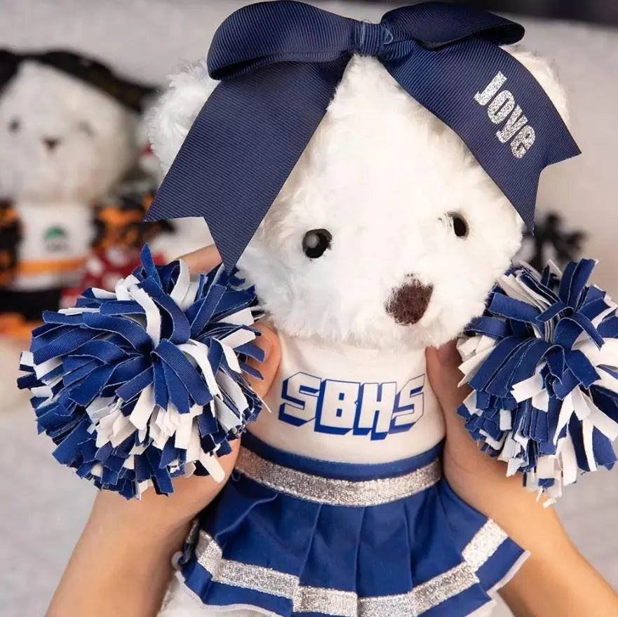 Personalized Cheerleading Bear Plush - All-Star Cheerleader Teddy Bear, School Spirit Gift for Girls, Daughters, and Nieces - Belbren