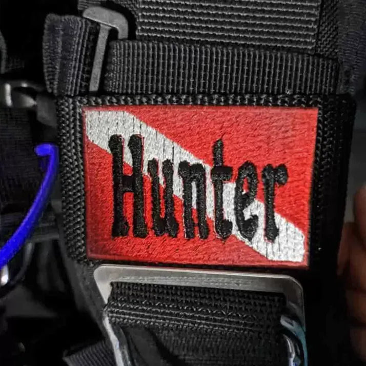 Custom Scuba BCD Name Tag | Personalized Embroidered Dive Gear Patch | Gift for Scuba Divers, Dive Crew & Instructors - Belbren