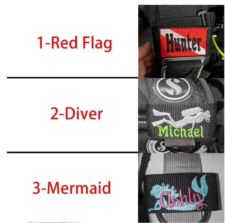 Custom Scuba BCD Name Patch | Personalized Embroidered Dive Tag with Velcro | Waterproof Gear ID Label for Divers & Instructors - Belbren
