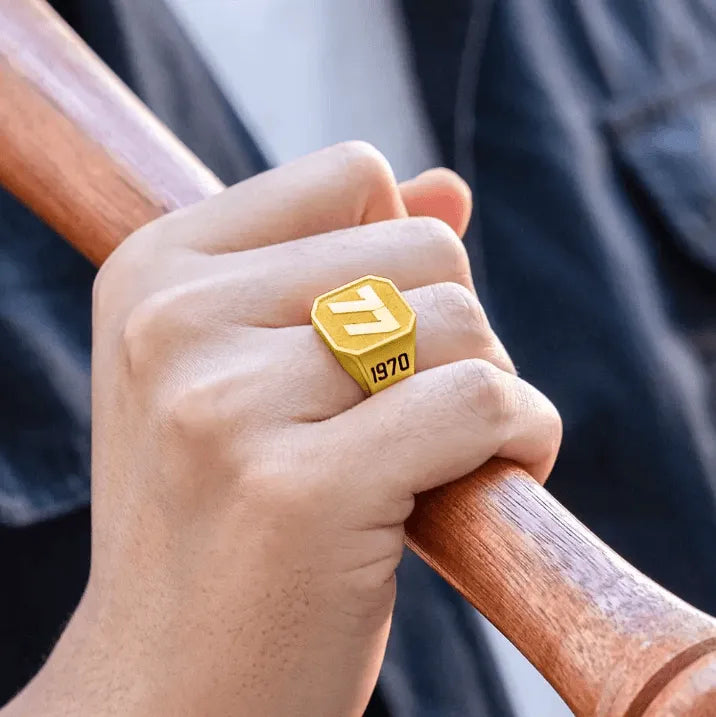 Custom Sports Championship Ring - Personalized Jersey Number Signet Ring for Baseball, Football, Basketball Fans - Belbren