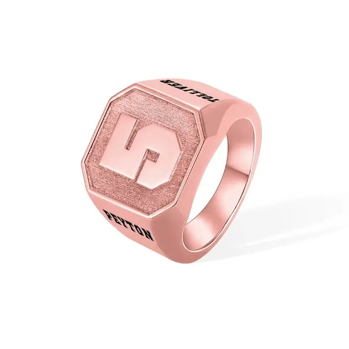 Custom Sports Championship Ring - Personalized Jersey Number Signet Ring for Baseball, Football, Basketball Fans - Belbren