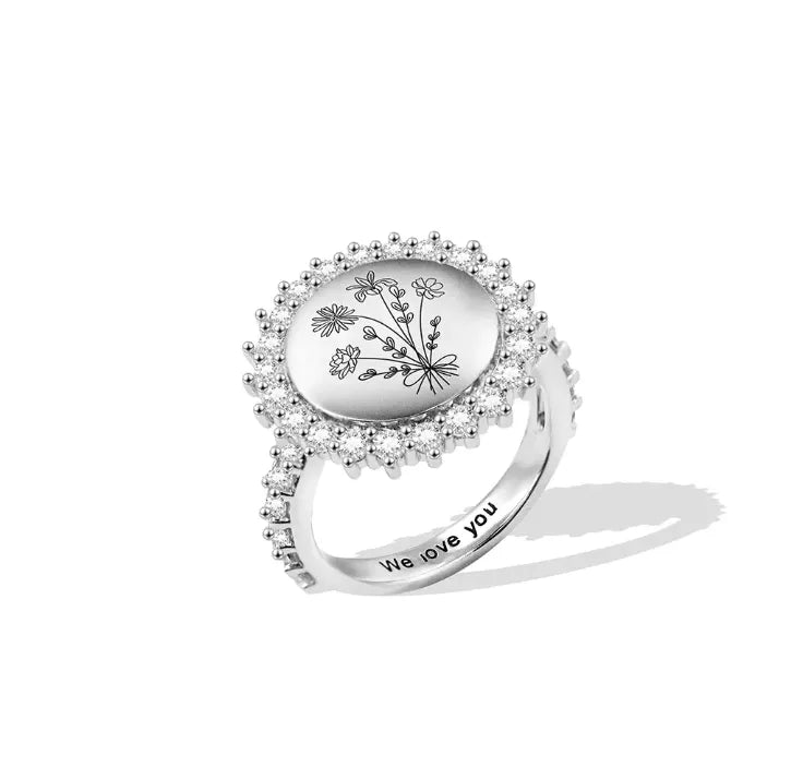 Custom Birth Flower Ring - 1-8 Floral Bouquet Design - Ideal Mother's Day & Family Gift - Women's Jewelry - Belbren