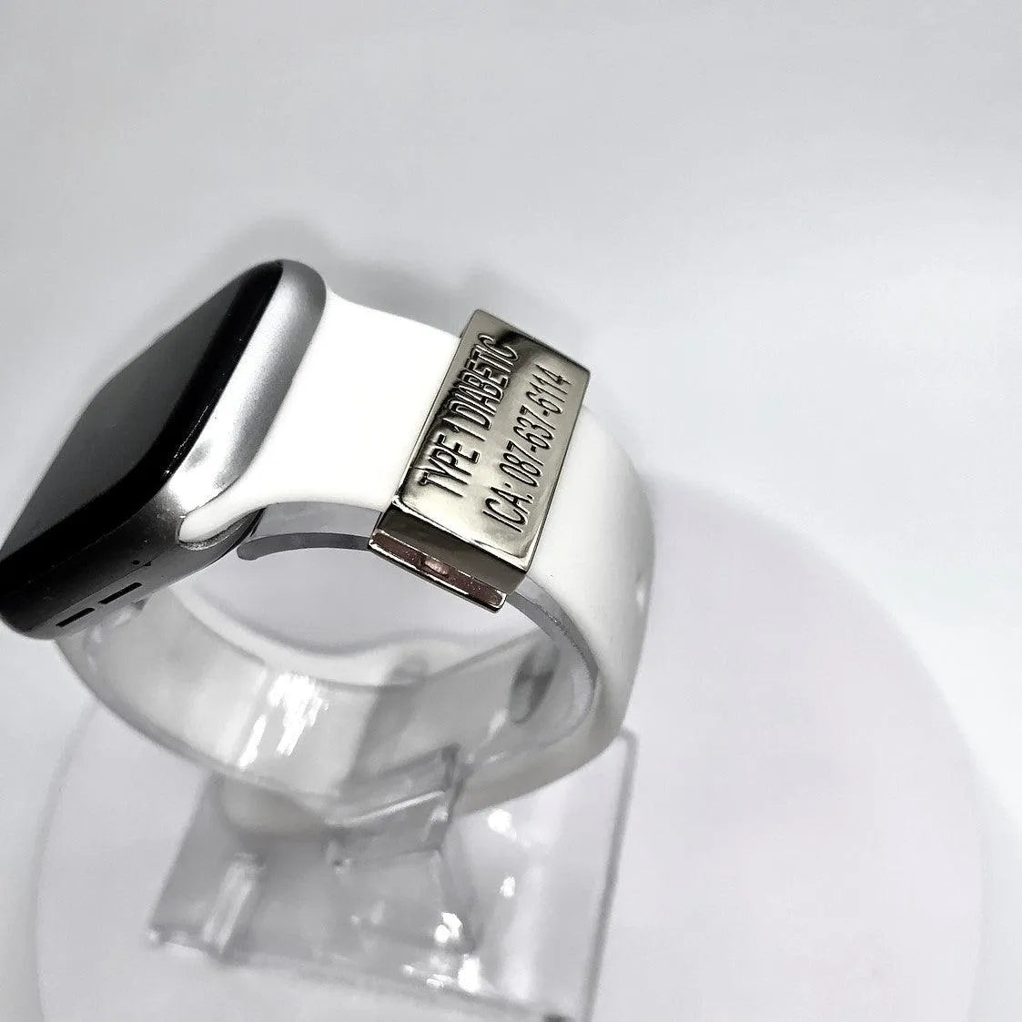 Custom Medical Alert ID Tag for Apple Watch Band | Personalized Smartwatch Medical Alert Charm | Diabetic & Allergy Information - Belbren