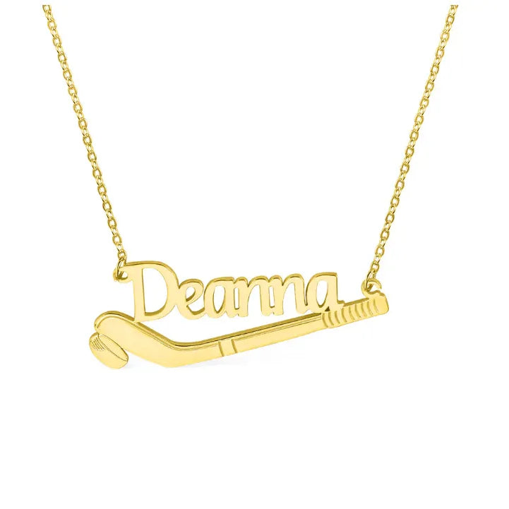 Custom Name Ice Hockey Necklace - Stainless Steel or 925 Sterling Silver - Personalized Gift for Players, Coaches, and Hockey Moms - Belbren