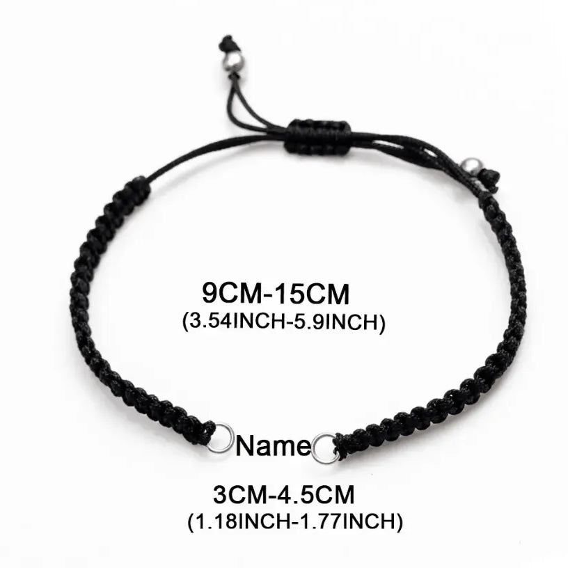 Custom Name Promise Bracelets, Set of 2, Personalized Braided Matching Bracelets, Adjustable Couple Bracelets with Magnetic Attraction - Belbren