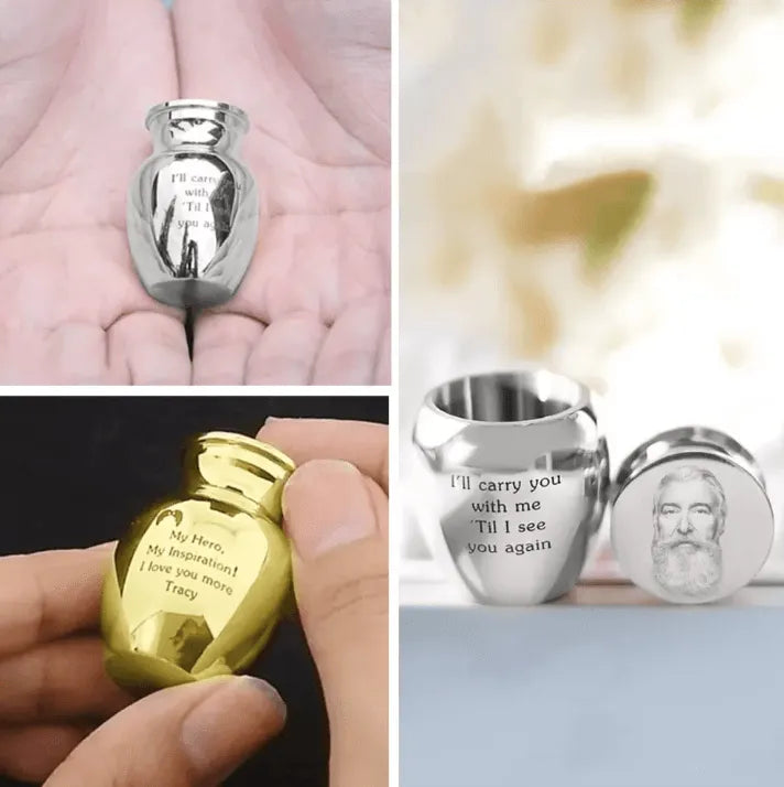 Custom Photo Memorial Urn - Personalized Mini Ashes Keepsake for Loved Ones & Pets - Belbren