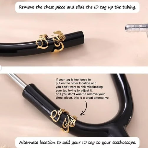 How to attach a personalized birthstone name tag to stethoscope tubing