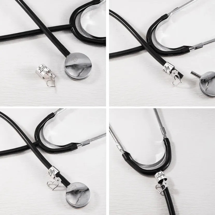 Customizable Stethoscope ID Tag with Personalized Name Engraving and Nurse Cap Charm – Ideal Gift for Medical Professionals, Doctors, and Nurses - Belbren