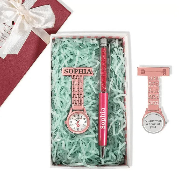 Customized Fob Watch & Pen Set - Personalized Gift for Medical Professionals - Perfect for Graduation & Appreciation - Belbren