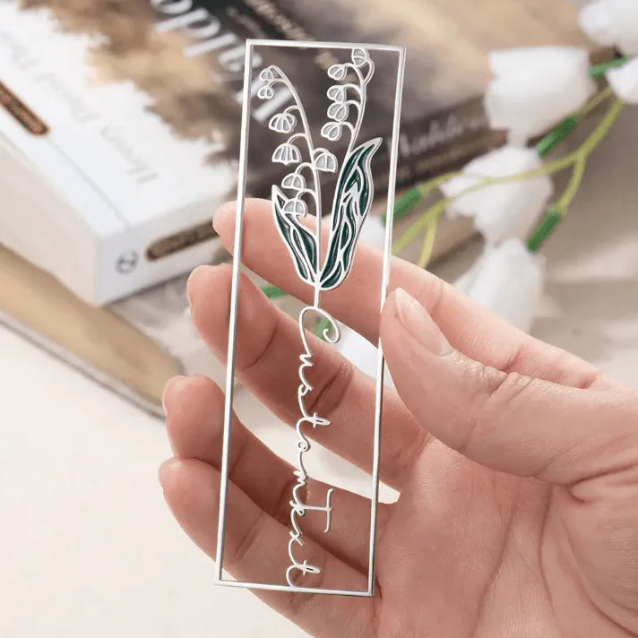 Engraved Birthflower Name Bookmark - Page Holder Birth Flower Design, Ideal Birthday Gift for Readers & Book Enthusiasts - Belbren