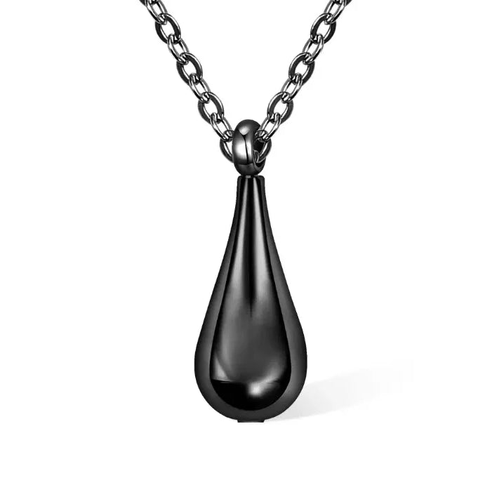 Engraved Teardrop Cremation Urn Necklace - Personalized Memorial Jewelry for Ashes - Belbren