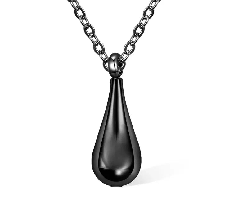 Engraved Teardrop Cremation Urn Necklace - Personalized Memorial Jewelry for Ashes - Belbren