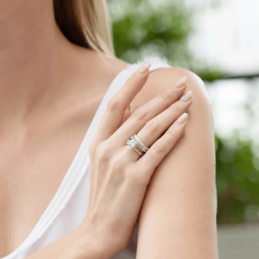 Exquisite Triple-Band Diamond Ring Set in Premium Sterling Silver – Customizable Engagement, Wedding, Anniversary, & Promise Ring - Belbren