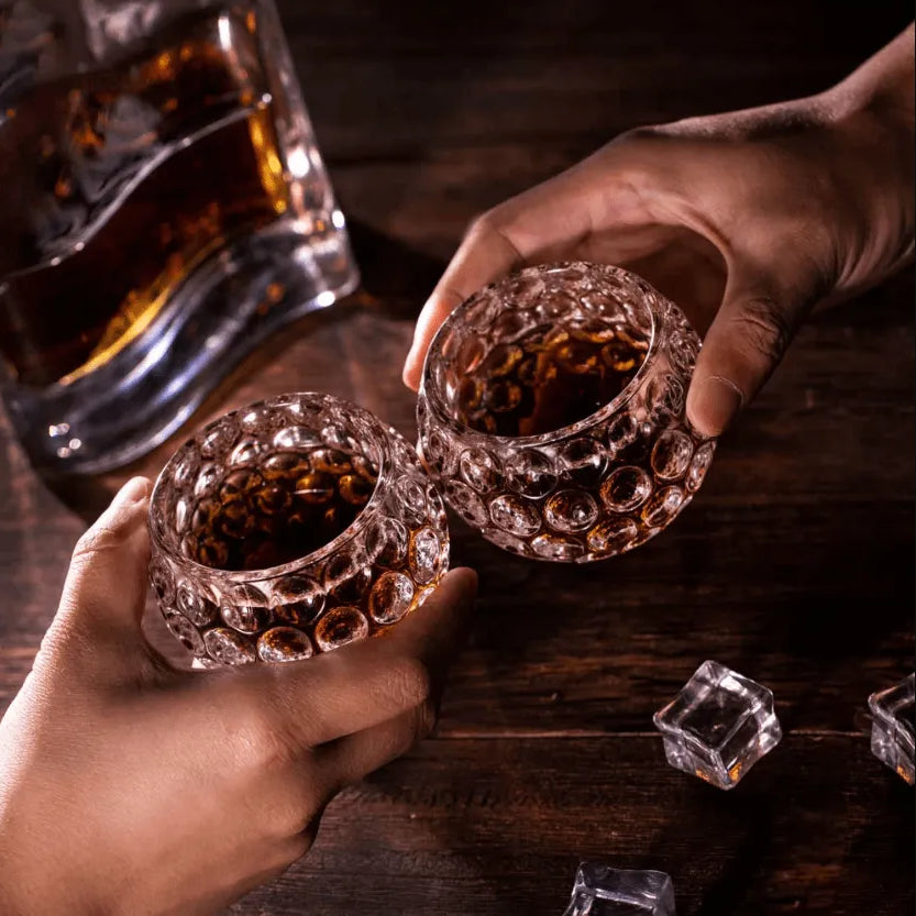 Golf Ball Whiskey Glass Set - Premium Crystal Glasses for Whiskey, Bourbon, and Cocktails - Ideal Gift for Golf Lovers - Belbren
