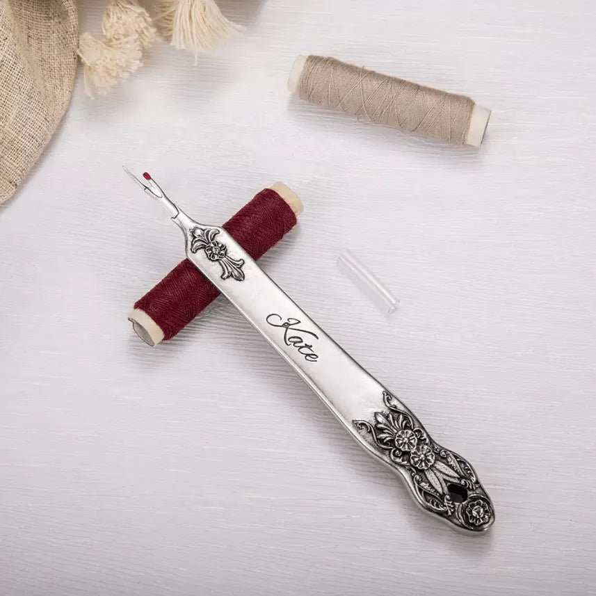 Personalized Alloy Seam Ripper with Vintage Design, Custom Engraved, Easy-Grip Handle, Safe and Precise Stitch Removal - Belbren