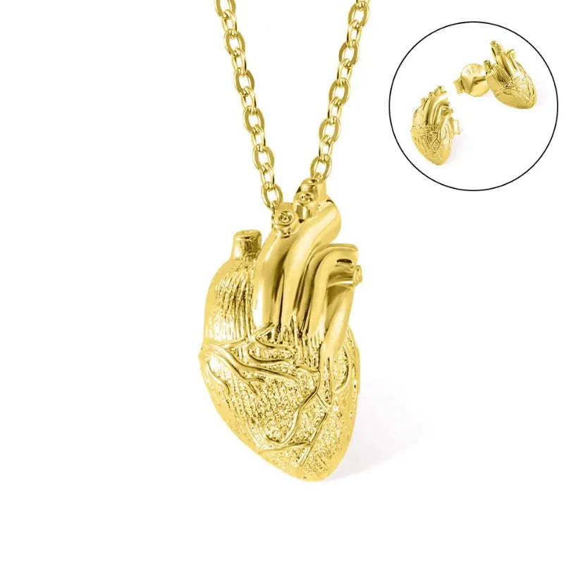 Personalized Anatomical Heart Necklace - Custom Engraved Medical Jewelry for Healthcare Professionals in Gold, Silver, or Rose Gold - Belbren