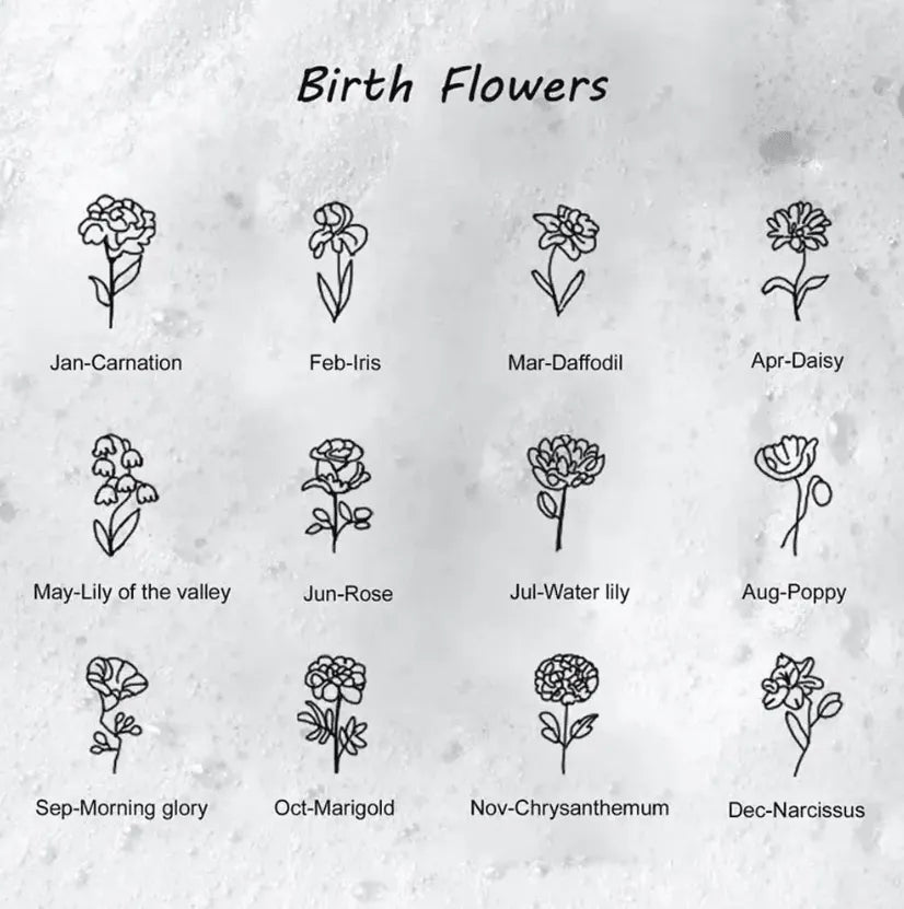 Personalized Birth Flower Stethoscope Name Tag - Custom Medical ID for Nurses, Doctors - in Brass finished in Gold, Rose Gold, Platinum - Belbren