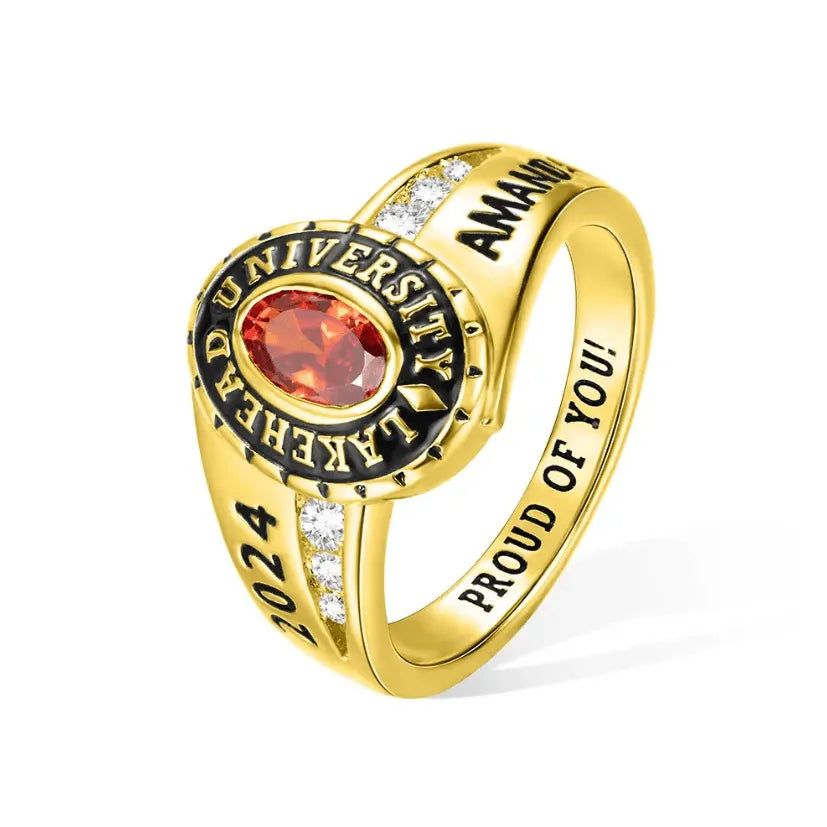 Personalized Class Ring - Customizable with Engraved Name, Graduation Year & School Colors - Ideal Graduation Gift - Belbren