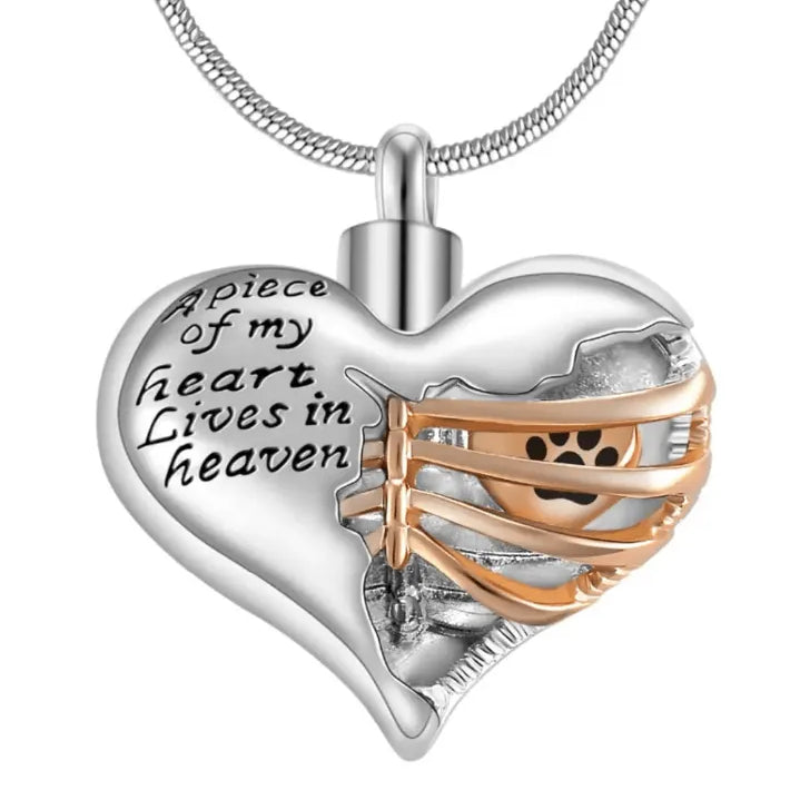 Personalized Custom Ribbed Heart Urn Necklace with Engraved Little Heart – Memorial Ash Pendant for Loved Ones and Pets - Belbren