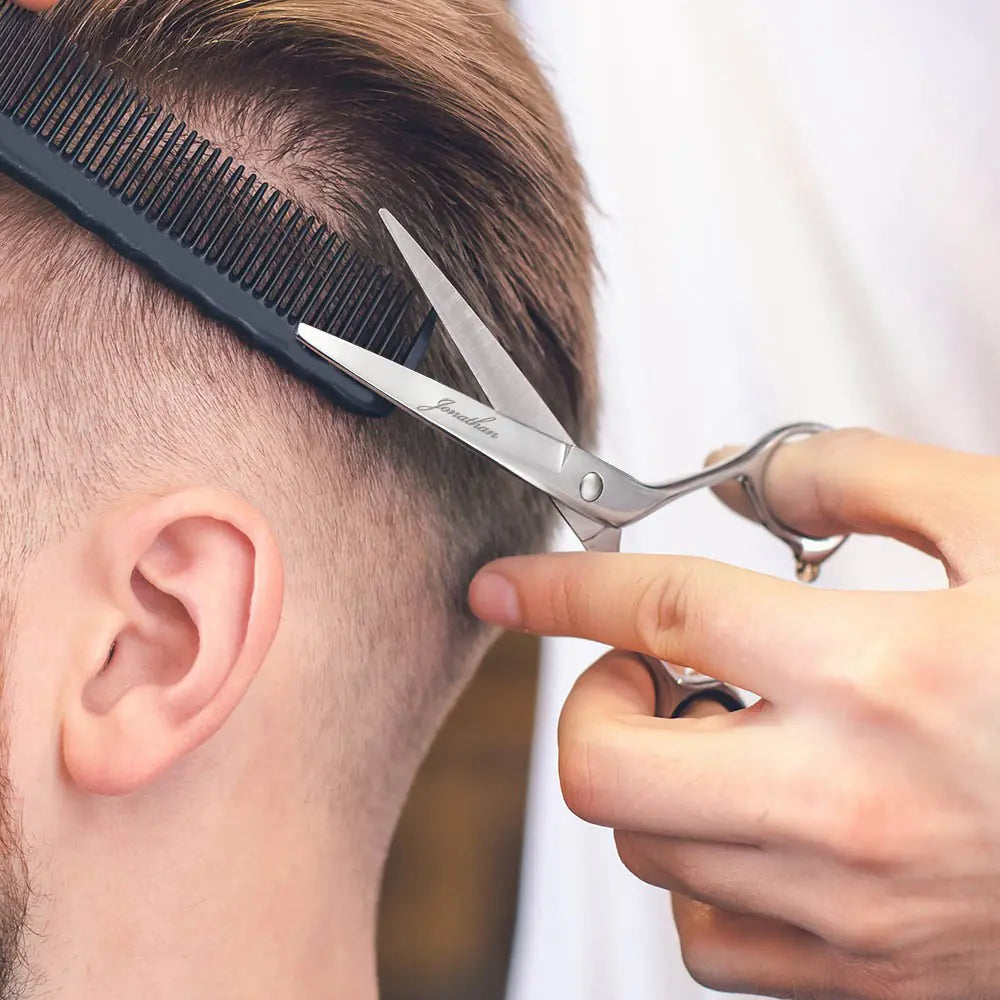 Personalised hairdressing scissors for barbers and hairstylists