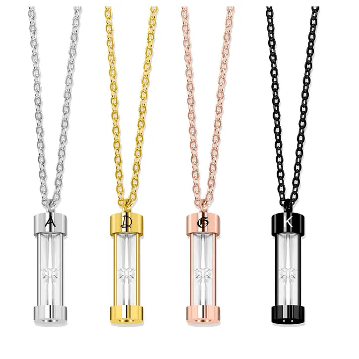 Personalized Hourglass Urn Necklace - Custom Engraved Memorial Pendant for Ashes - Elegant Cremation Jewelry Keepsake - Belbren
