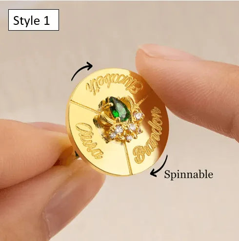 Personalized Name Birthstone Spinner Ring - Custom Engraved Fidget Jewelry for Anxiety Relief, Perfect Gift for Mothers, Friends, and Family - Belbren