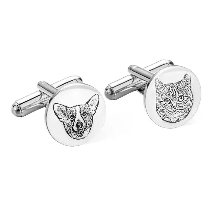 Personalized Pet Photo Cufflinks for Men - Ideal Pet Memorial & Groom Gifts - Belbren