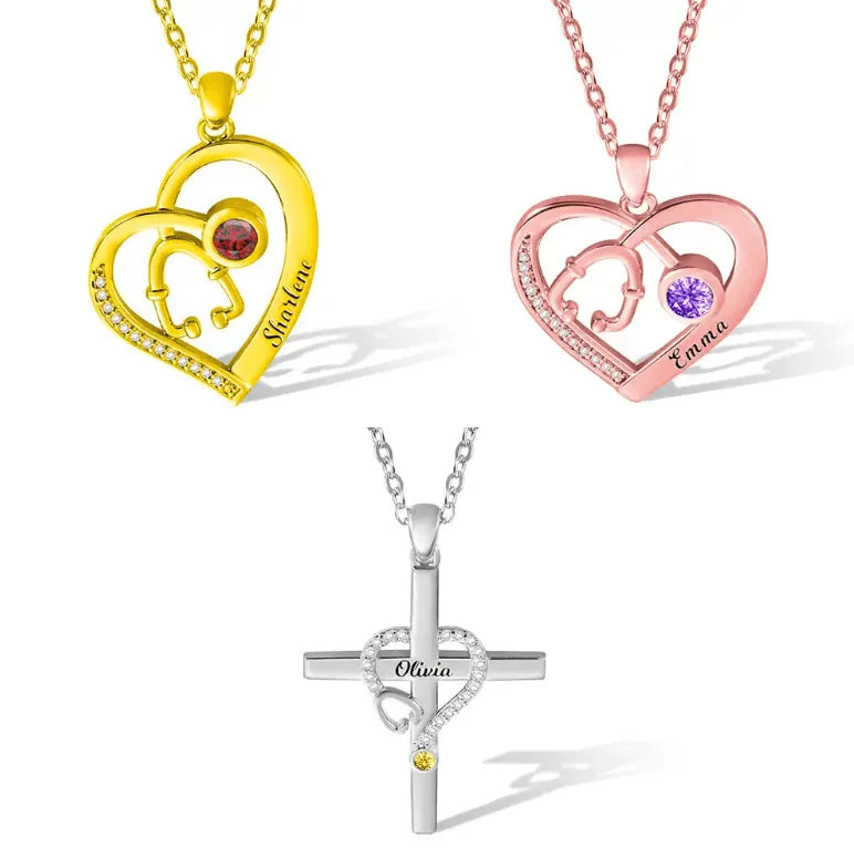 Personalized Stethoscope Name Necklace - Perfect for Healthcare Professionals, Nurses & Doctors - Belbren