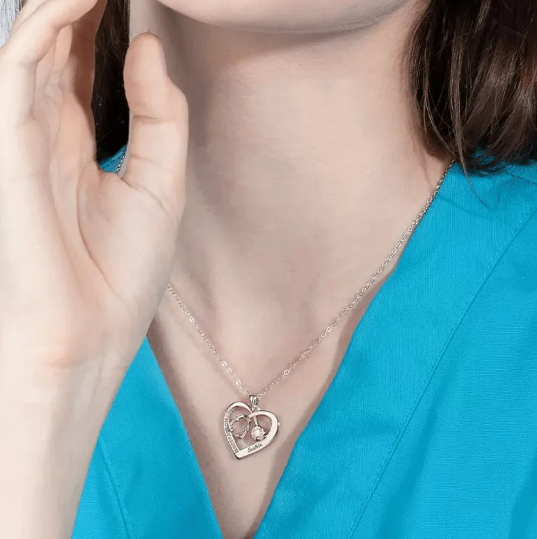 Personalized Stethoscope Name Necklace - Perfect for Healthcare Professionals, Nurses & Doctors - Belbren
