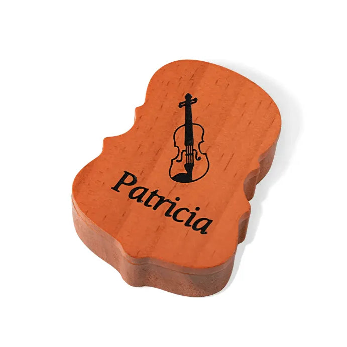 Personalized Violin Rosin Box - Custom Wooden Rosin Case for Violin, Viola, Cello, Bass - Ideal Gift for Musicians, Music Teachers, Students - Belbren
