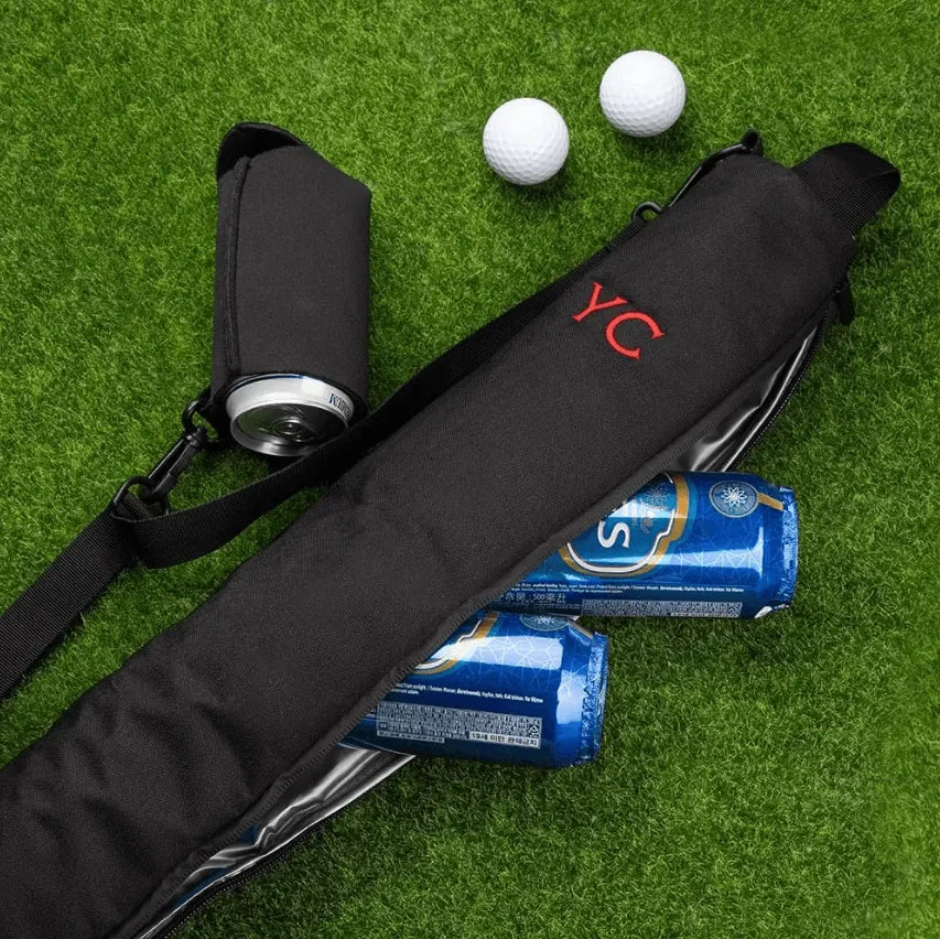 Portable Golf Beer Can Bag - Custom Name Beer Can Carrier - Insulated Golf Drink Holder Gift for Men, Perfect for Golf Lover - Belbren