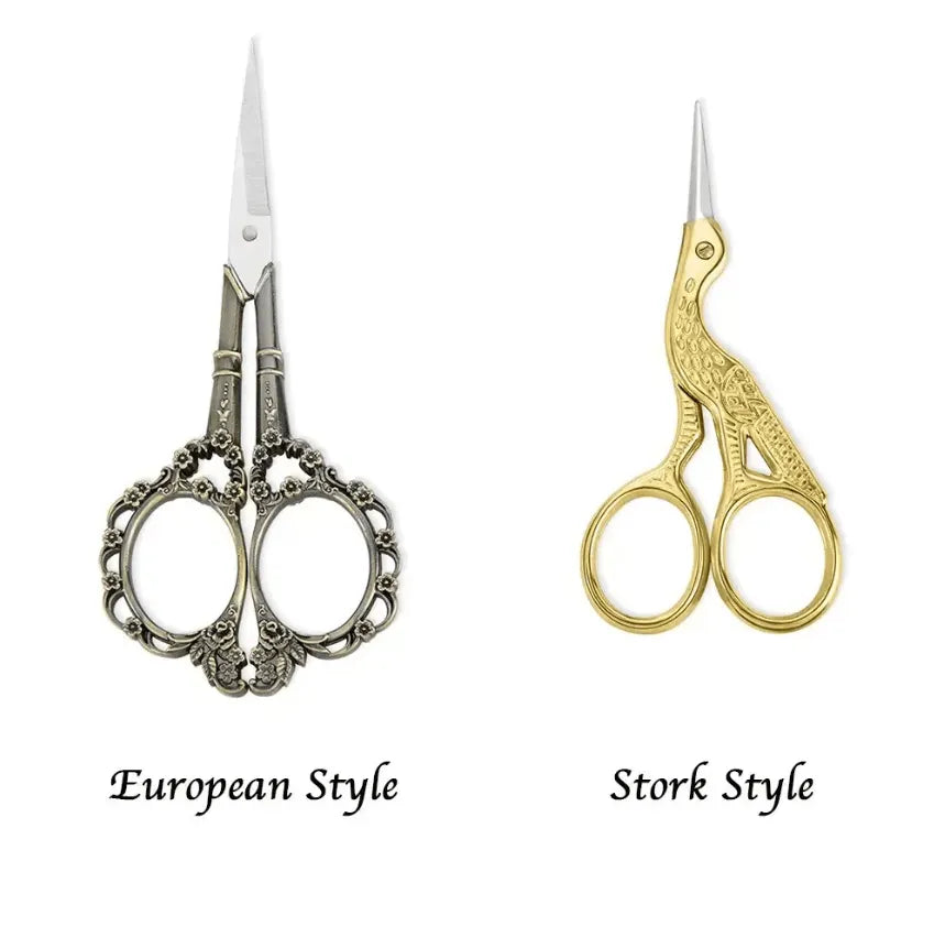 Vintage European/Stork Embroidery Scissors, Personalized Engraved Wooden Box, Custom Sewing Gift, Craft, Needlework, Mother's Day - Belbren