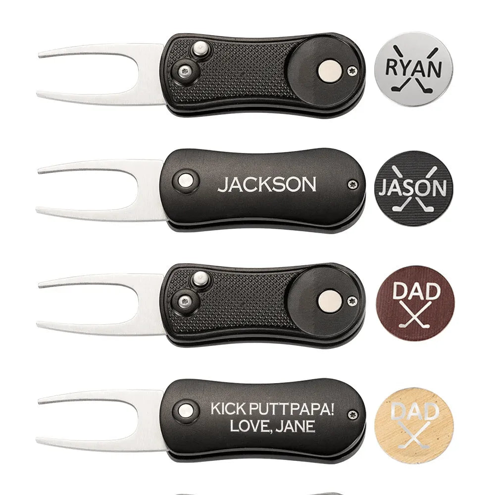 Custom Engraved Golf Ball Marker & Divot Tool - Personalized Golf Gifts Accessories - Belbren