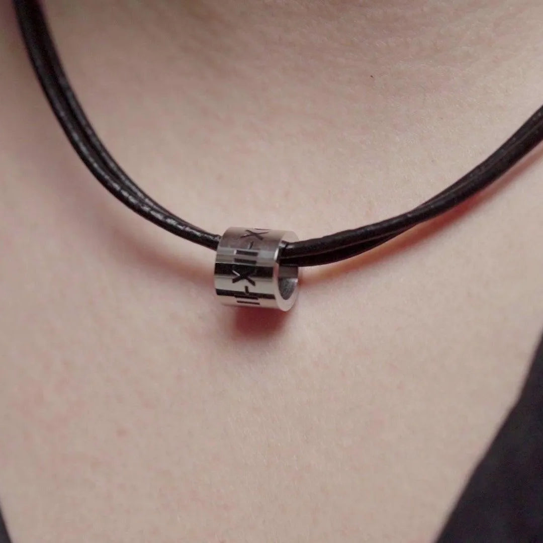 Custom Engraved Men's Leather - Bead Necklace - Stylish and Personalized Gift for Him - Belbren