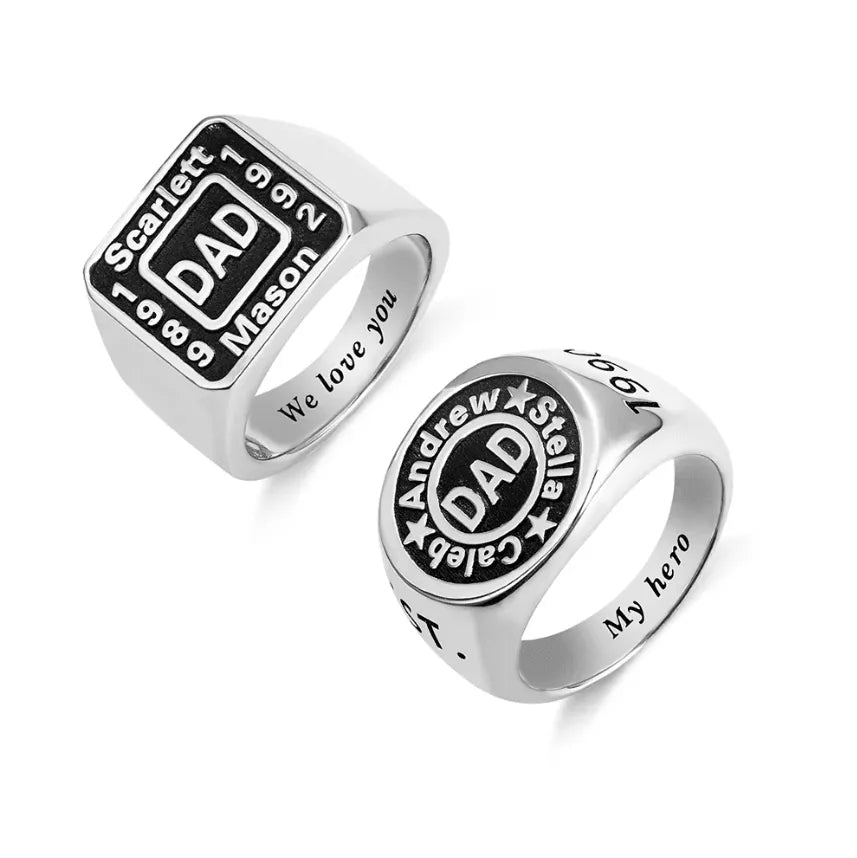 Customizable Handmade Signet Ring for Men - Personalized Sterling Silver or Copper, Durable Metal Gift for Dad, Husband, Boyfriend - Belbren