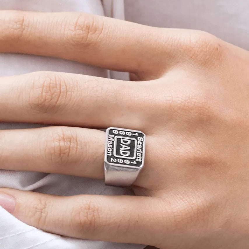 Customizable Handmade Signet Ring for Men - Personalized Sterling Silver or Copper, Durable Metal Gift for Dad, Husband, Boyfriend - Belbren