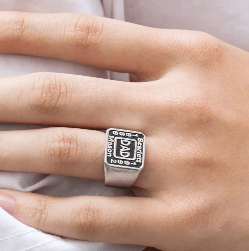 Customizable Handmade Signet Ring for Men - Personalized Sterling Silver or Copper, Durable Metal Gift for Dad, Husband, Boyfriend - Belbren