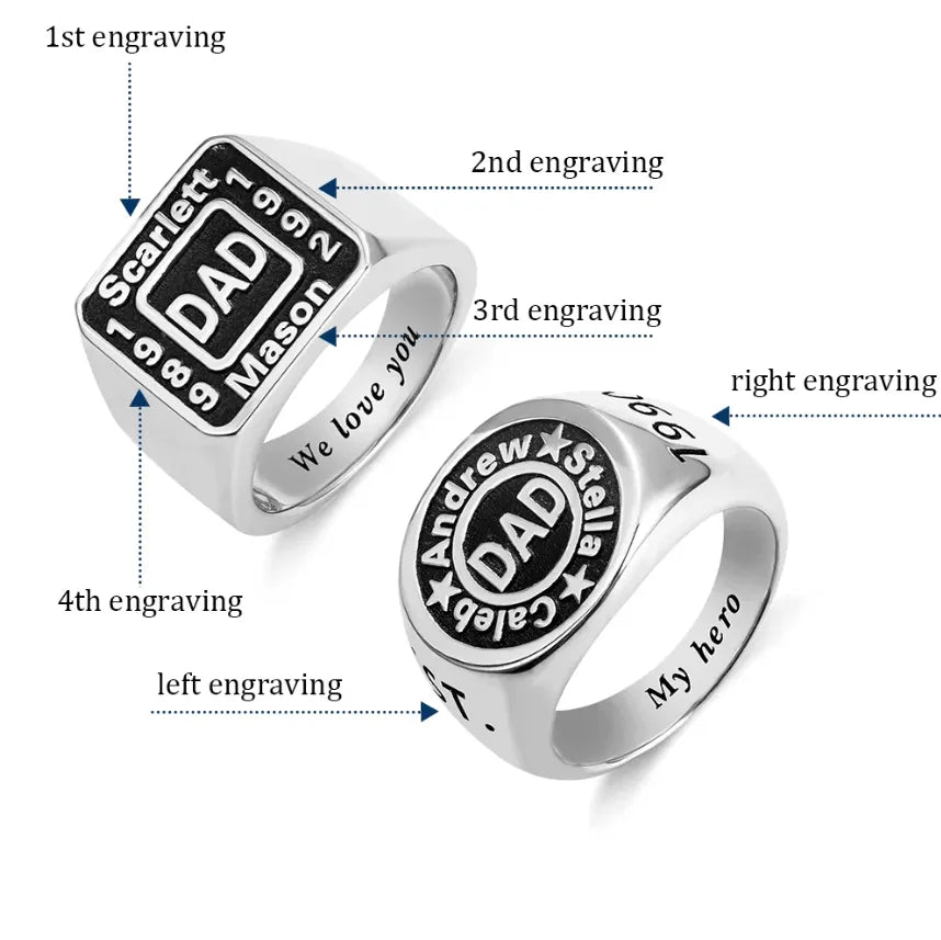 Customizable Handmade Signet Ring for Men - Personalized Sterling Silver or Copper, Durable Metal Gift for Dad, Husband, Boyfriend - Belbren