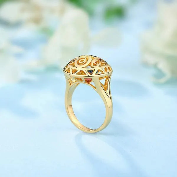 Customizable Sterling Silver Monogram Ring with Celtic Knot and Heart Birthstones - Belbren