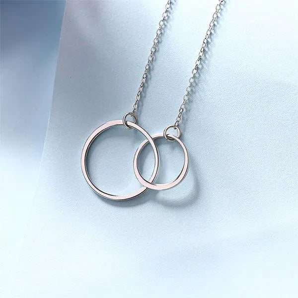 Interlocking Two Circles Necklace | Double Circle Necklace for Women | Eternity Circle Necklace | Mother Daughter Necklace | Couple Sister Necklace - Belbren