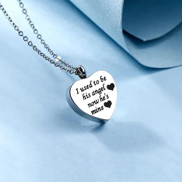 Memorial Heart Pendant Necklace - Customizable Cremation Ash Holder with Engraved Message for Loved Ones - Ideal for Men and Women - Belbren