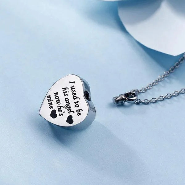Memorial Heart Pendant Necklace - Customizable Cremation Ash Holder with Engraved Message for Loved Ones - Ideal for Men and Women - Belbren