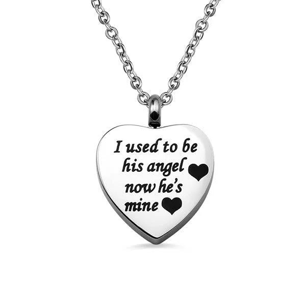 Memorial Heart Pendant Necklace - Customizable Cremation Ash Holder with Engraved Message for Loved Ones - Ideal for Men and Women - Belbren